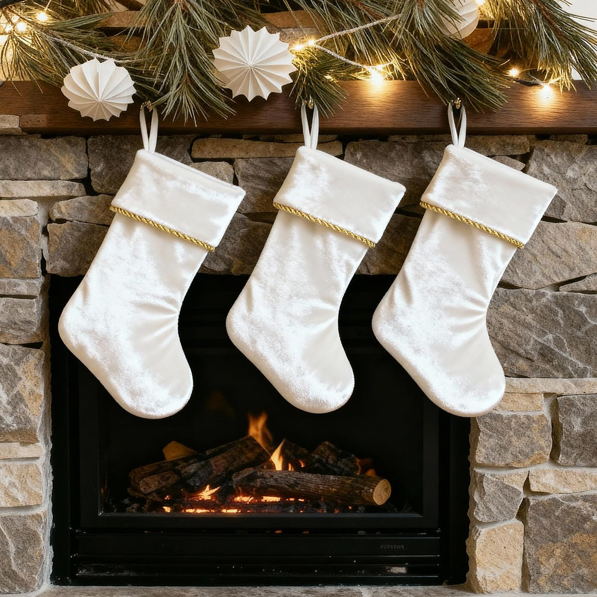 Etistta Classic 20 inch Velvet Christmas Stockings