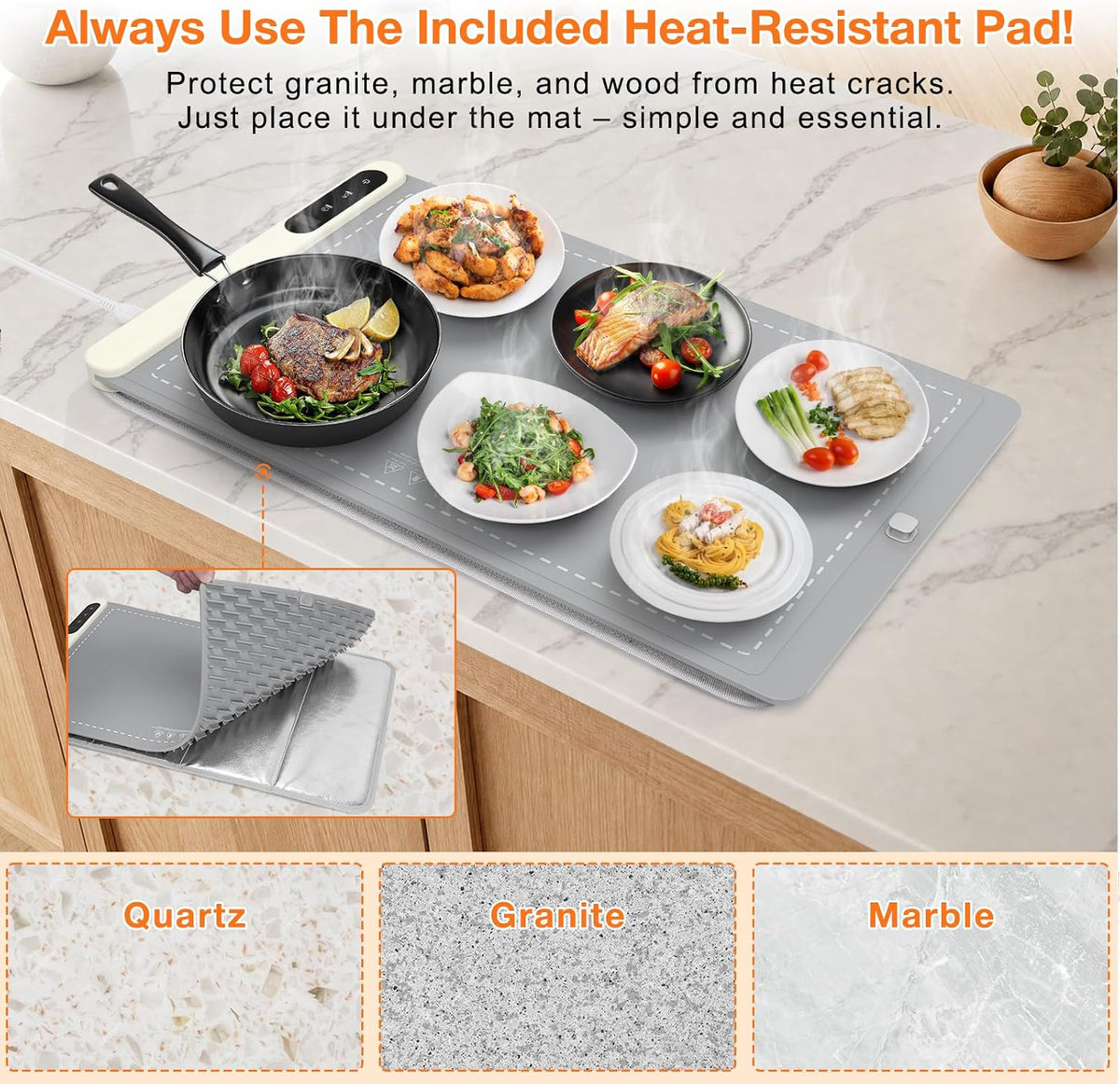 FYY Warming Mat for Food 24"x15", Rapid and Full Surface Heating