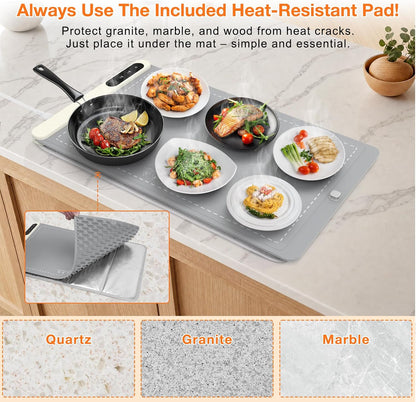 FYY Warming Mat for Food 24"x15", Rapid and Full Surface Heating