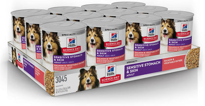 Hill's Science Diet Adult Sensitive Stomach & Skin Wet Dog Food, Turkey & Rice, 12.5 Oz. Cans, 12-Pack