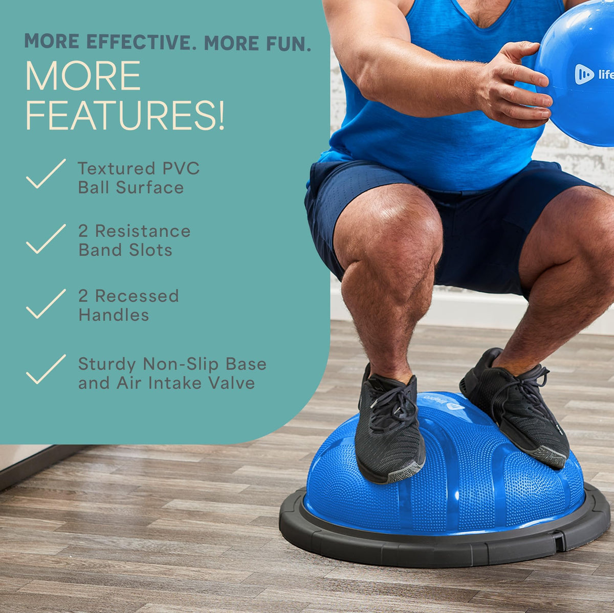 Lifepro Horizon Half Balance Ball Trainer with 440 Lb Capacity | Stability Ball for Home Gym & Physical Therapy | Full-Body Training Equipment for Core Strengthening