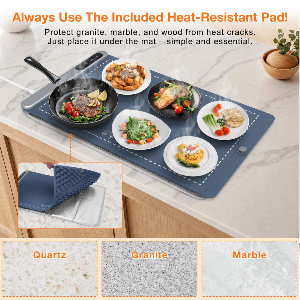 FYY Warming Mat for Food 24"x15", Rapid and Full Surface Heating