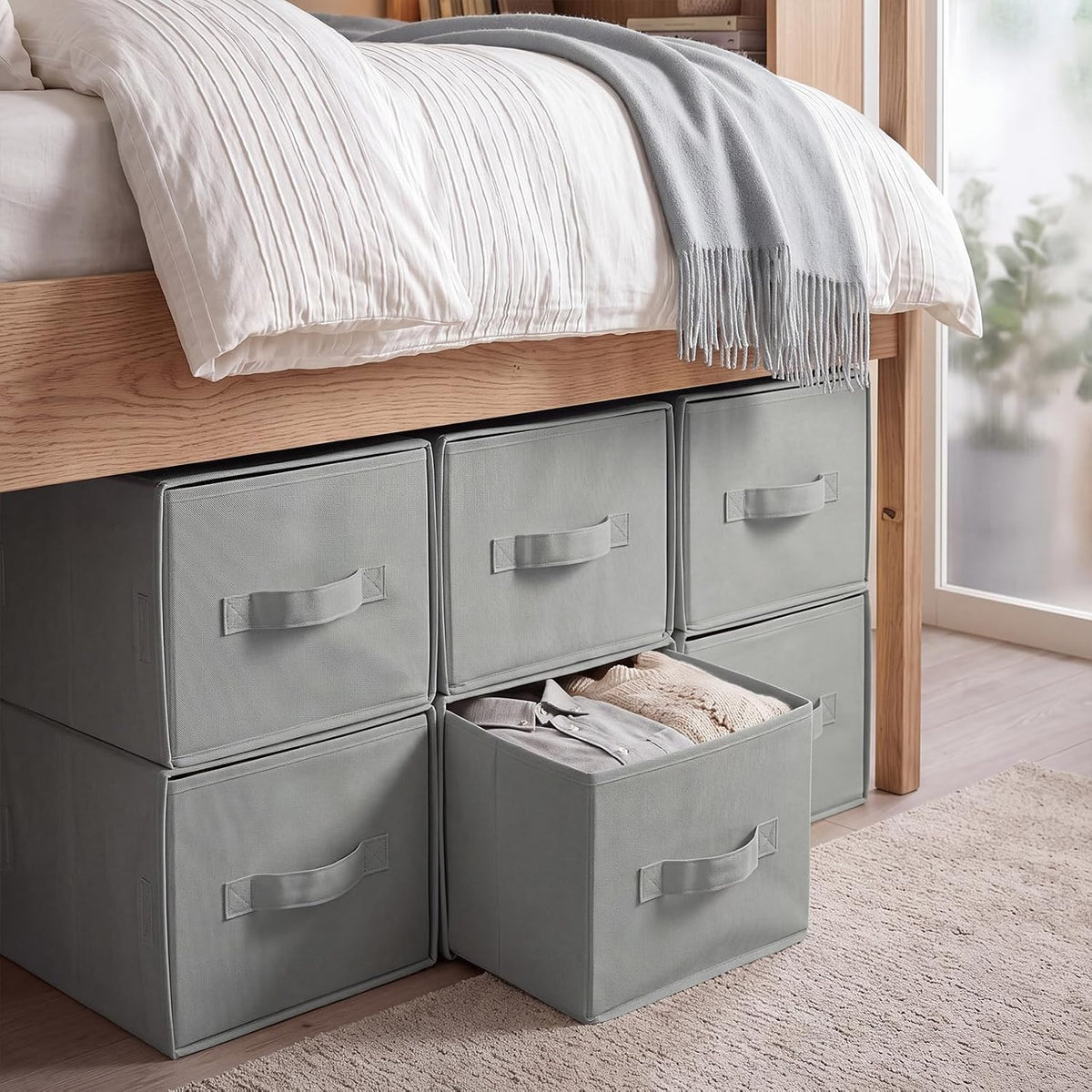 Weysat 6 Pack Large Dorm Stackable Drawers Dorm Essential Under Bed Storage