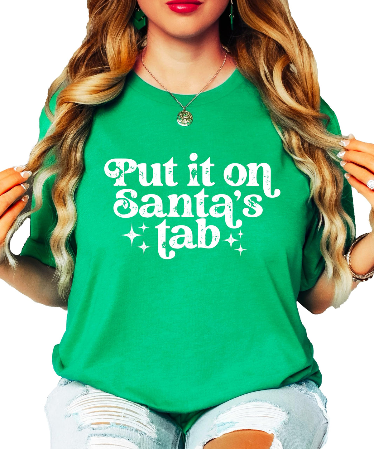 Put It On Santas Tab Funny Christmas Shirt for Women