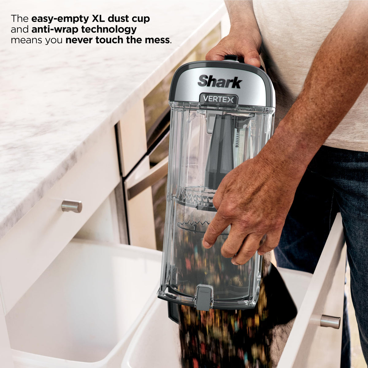 Shark AZ2002 Vertex Powered Lift-Away Upright Vacuum with Duoclean Powerfins, Self-Cleaning