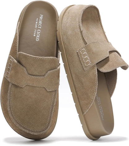 Project Cloud 100% Genuine Leather Slip-On Womens Clogs Mules for Women