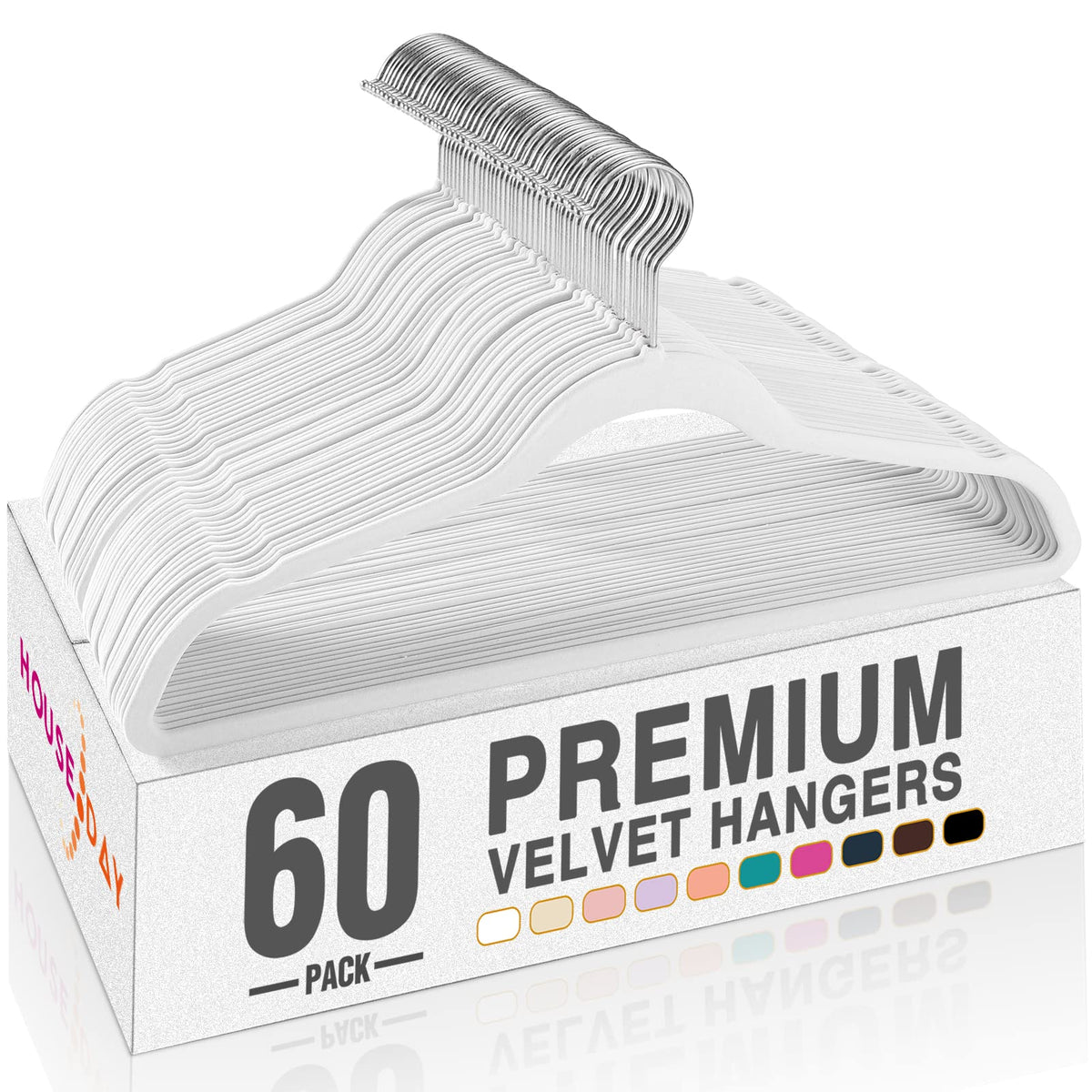 House Day Black Velvet Hangers 60 Pack