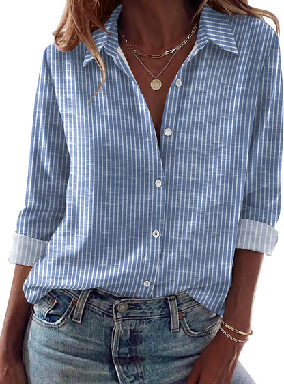 Zeagoo Blouses for Women Dressy Casual Long Sleeve Button Down Shirts Tops