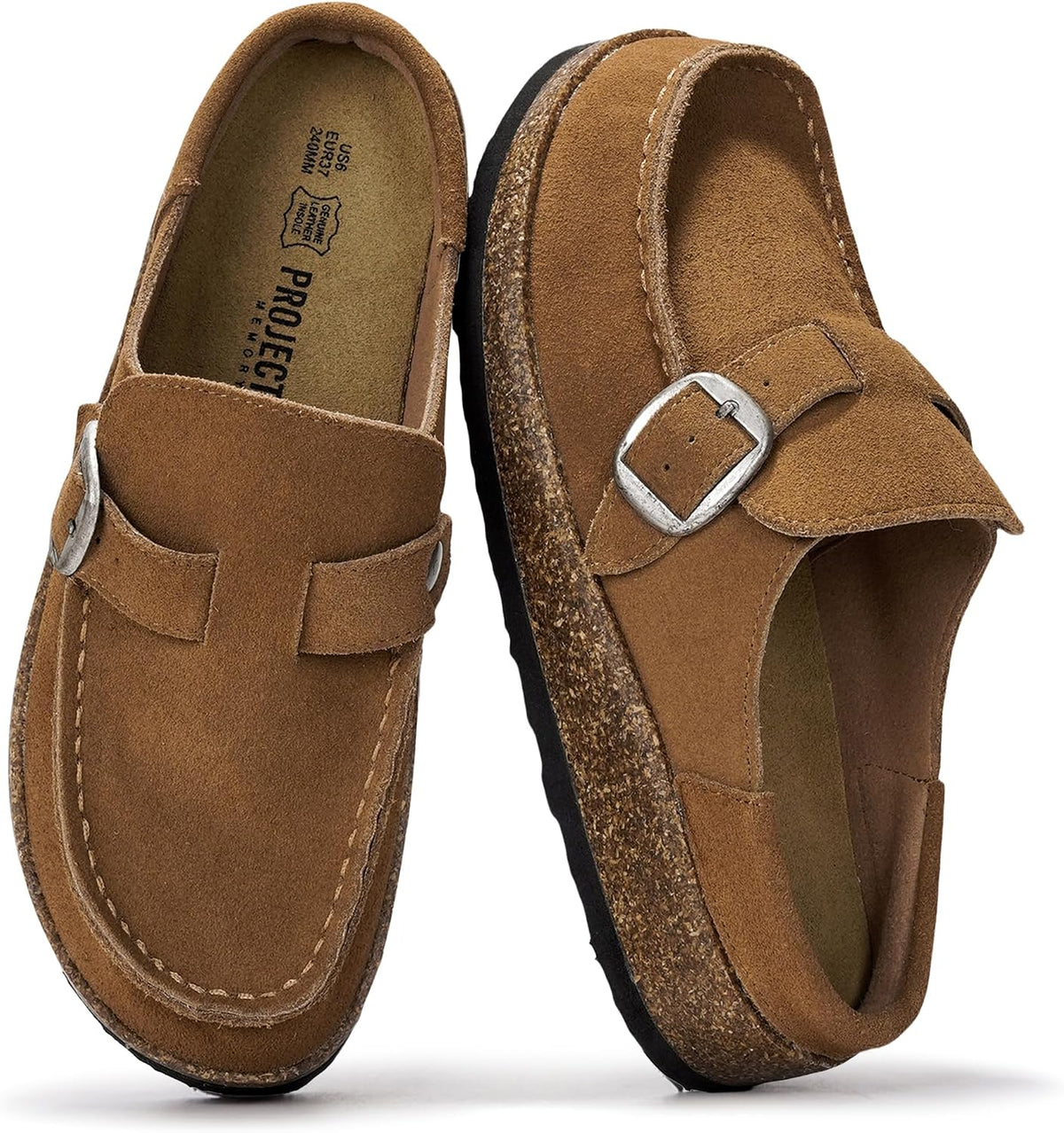 Project Cloud 100% Genuine Leather Moccasin Clogs for Women Fall Shoes