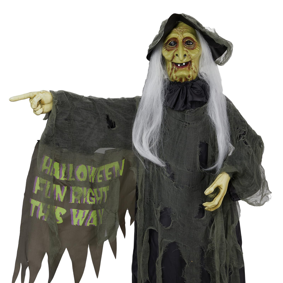Aw 9Ft Animatronics Flying Witch Hovering Broom Animated Ac 100V-240V Halloween Outdoor Decoration Motion Activated