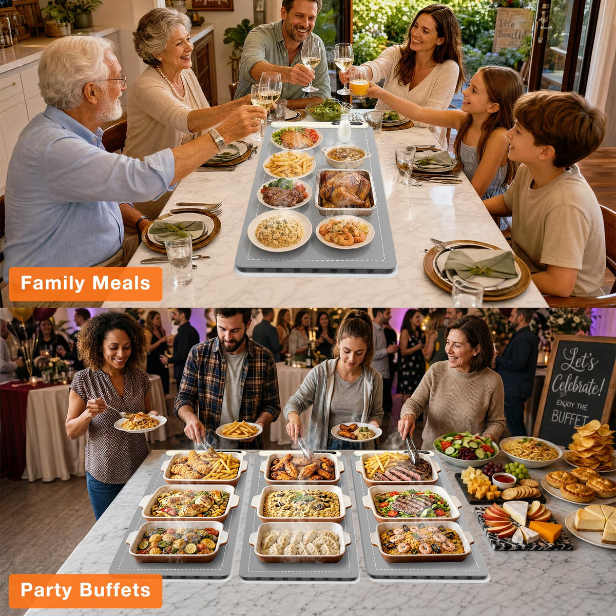 FYY Warming Mat for Food 24"x15", Rapid and Full Surface Heating