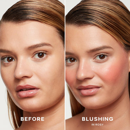 Saie Dew Liquid Blush for Cheeks - Hydrating Cream Blush Stick with a Blendable + Buildable Formula - Skincare Infused Dewy Cheek Tint for a Natural Flush - Glowy Makeup Essential - Baby (.40 Oz)
