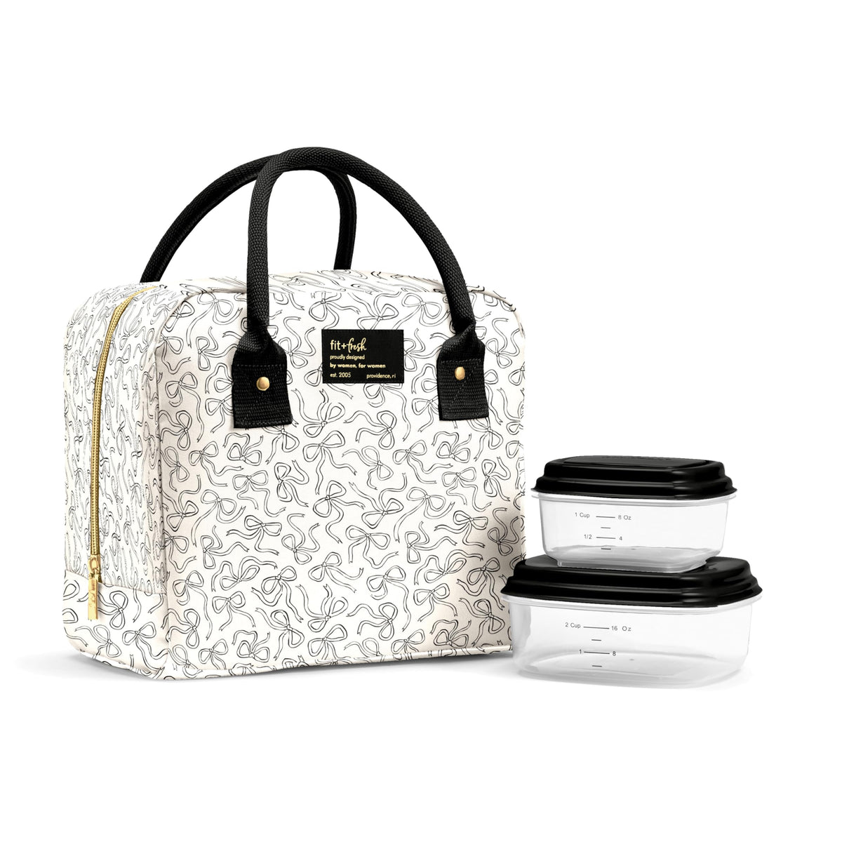 Fit & Fresh Bloomington Lunch Bag for Women - Insulated Large Lunch Box for Work with Containers, Leak-Resistant, Stain-Resistant, Zipper Closure, Cheetah