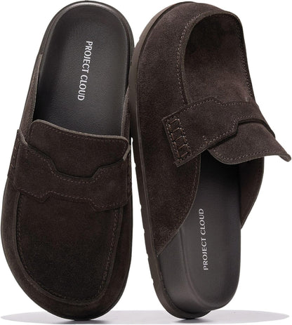 Project Cloud 100% Genuine Leather Slip-On Womens Clogs Mules for Women