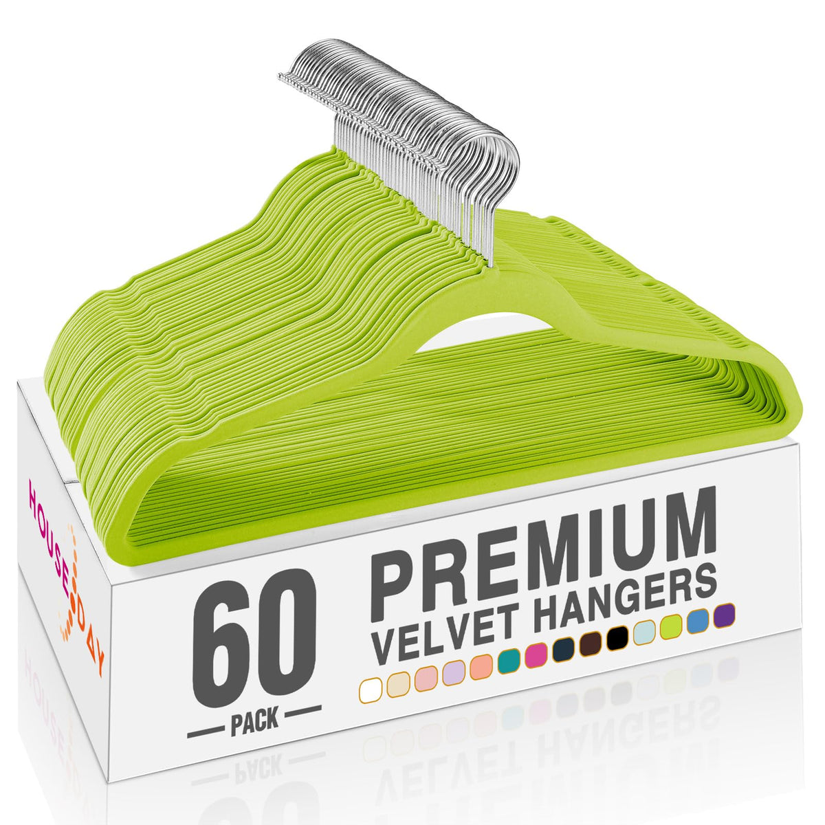 House Day Black Velvet Hangers 60 Pack