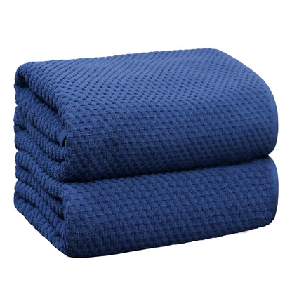 Cotton Craft- Euro Spa Set of 4 Luxury Waffle Weave Bath Towels, Oversized Pure Ringspun Cotton, 30 Inch X 56 Inch, White