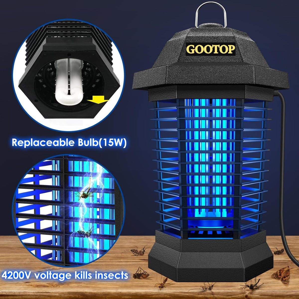 Gootop Bug Zapper Outdoor, Mosquito Zapper, 4200V