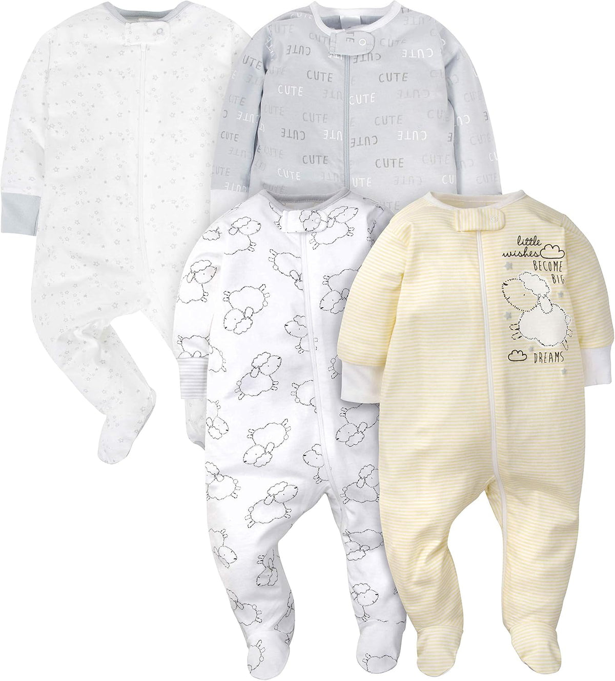 Gerber Baby Girls 4-Pack Sleep 'N Play Footie