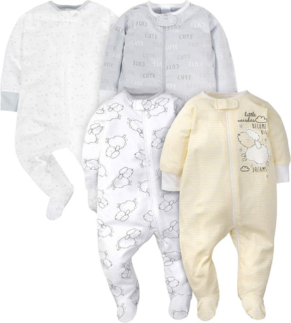 Gerber Baby Girls 4-Pack Sleep 'N Play Footie