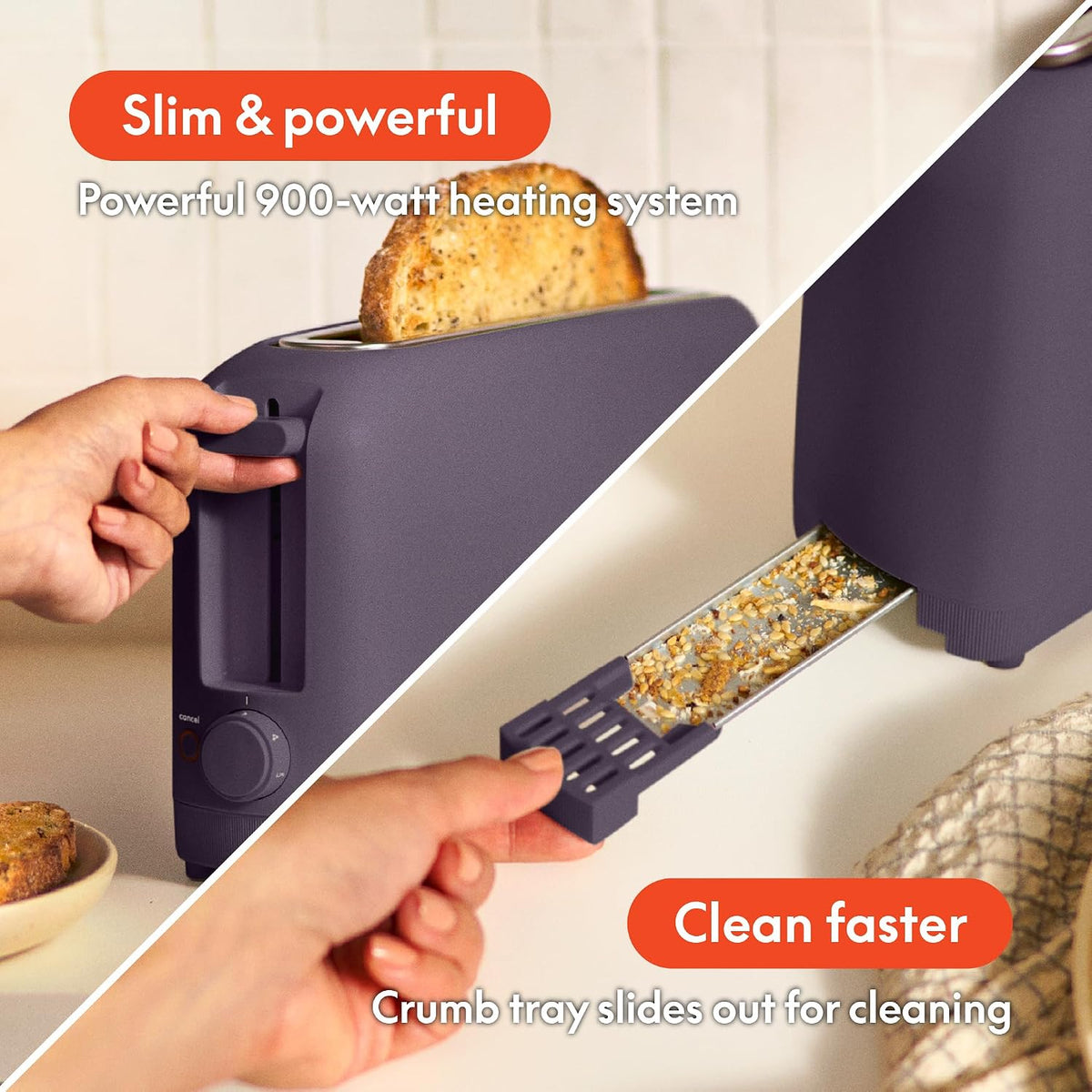Fits Sourdough, 10” Long Slot, Anti Jam & Auto Shutoff, 900 Watt