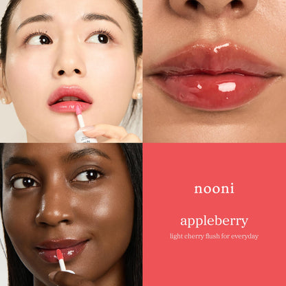 NOONI Korean Lip Oil - Applepeony - pH Color-Changing Plumping Lip Gloss