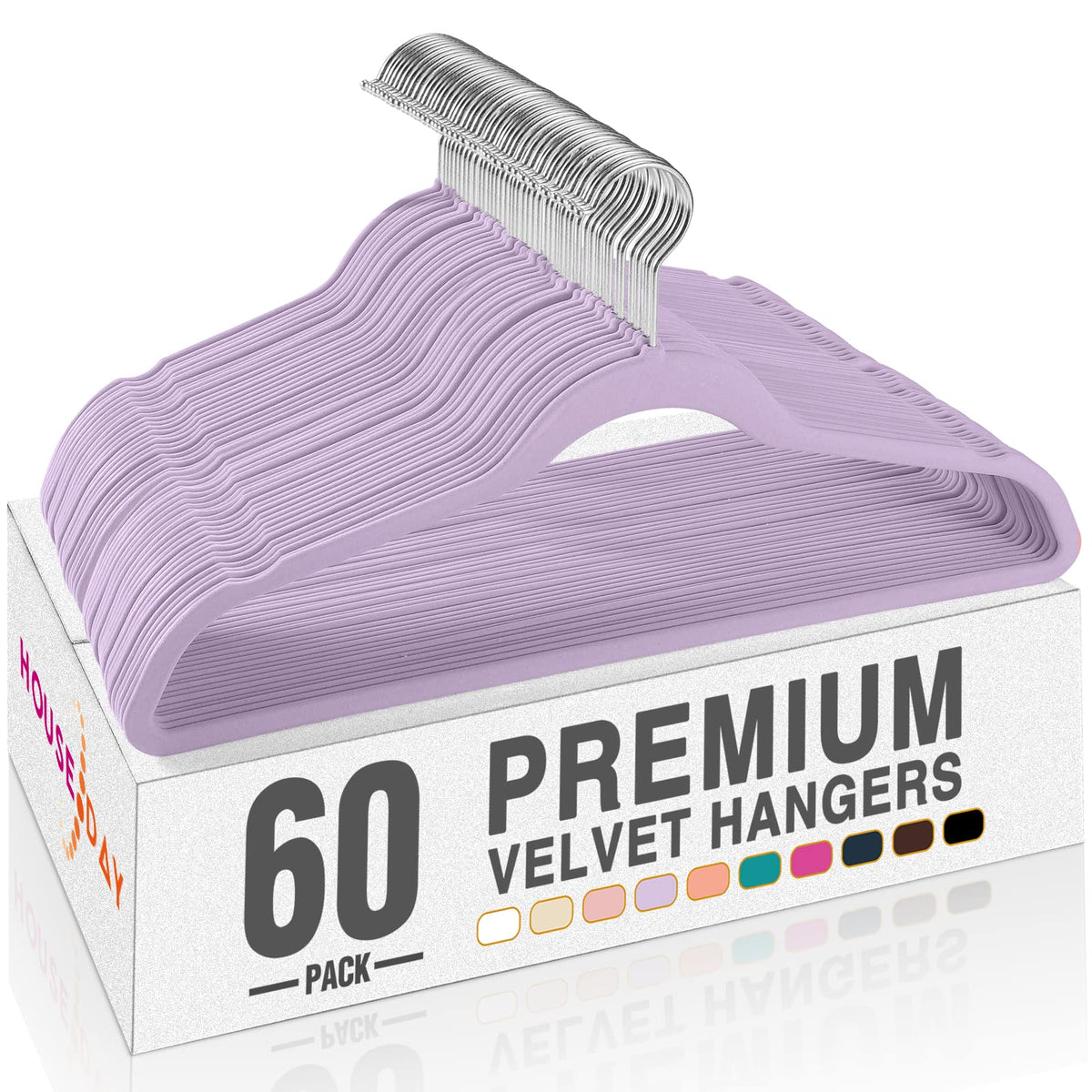 House Day Black Velvet Hangers 60 Pack