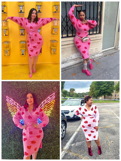 Womens Maxi Sweater Dress Long Sleeve Batwing Wrap V Neck Fall Dresses
