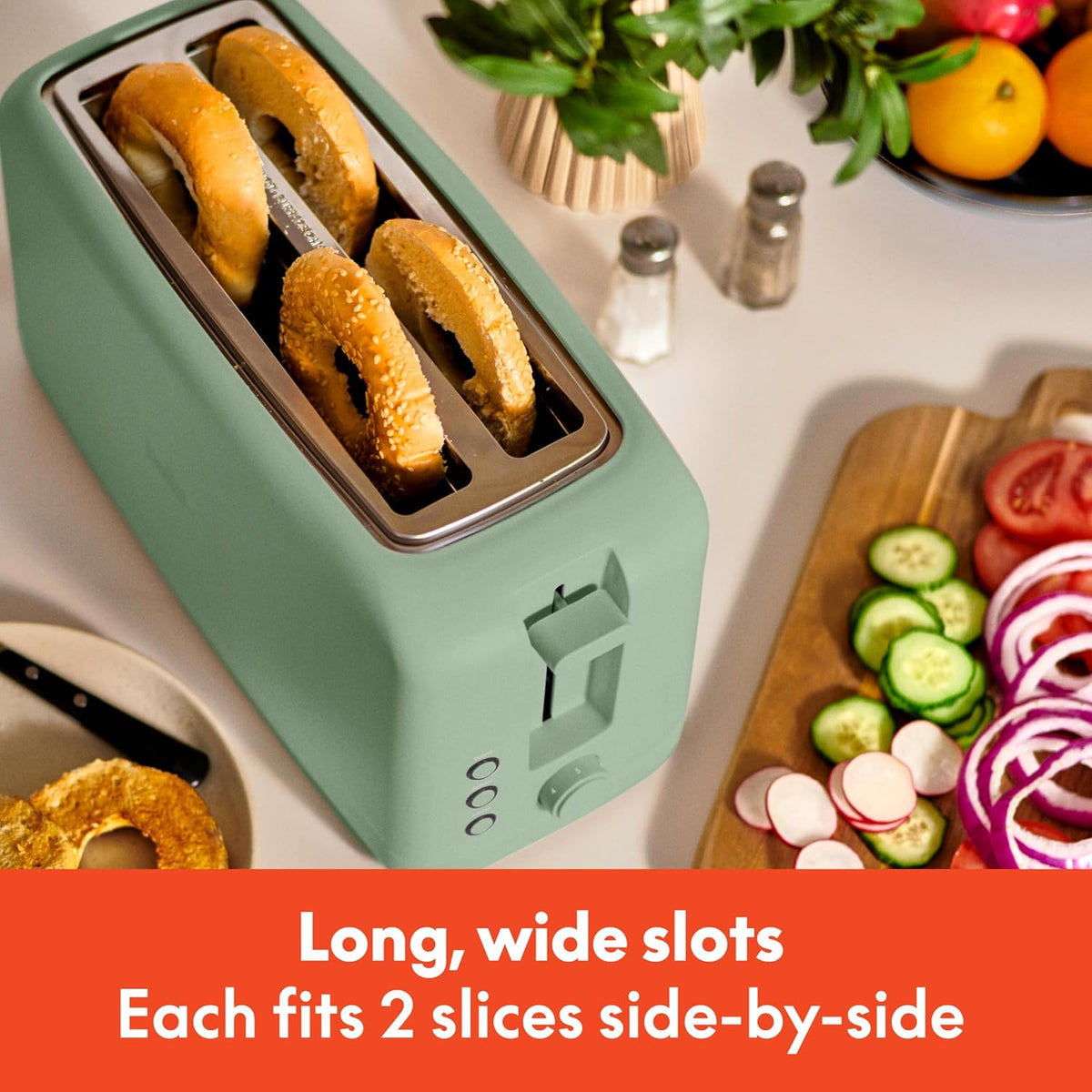 Fits Sourdough, 10” Long Slot, Anti Jam & Auto Shutoff, 900 Watt