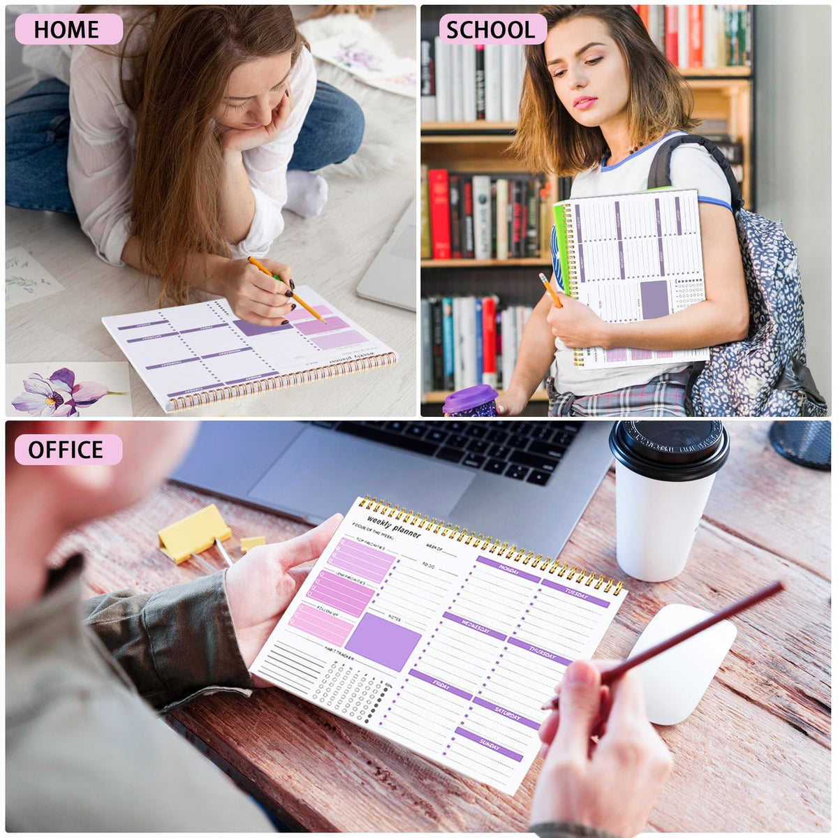 Thboxes Weekly Desk Planner, 8.5x11 In To Do List Notepad, 52 Sheets