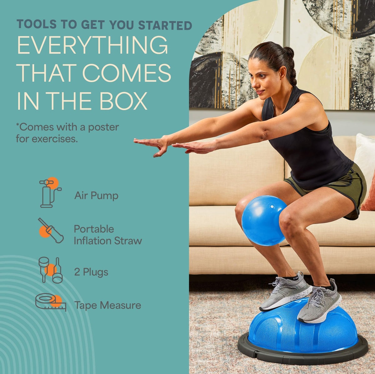 Lifepro Horizon Half Balance Ball Trainer with 440 Lb Capacity | Stability Ball for Home Gym & Physical Therapy | Full-Body Training Equipment for Core Strengthening