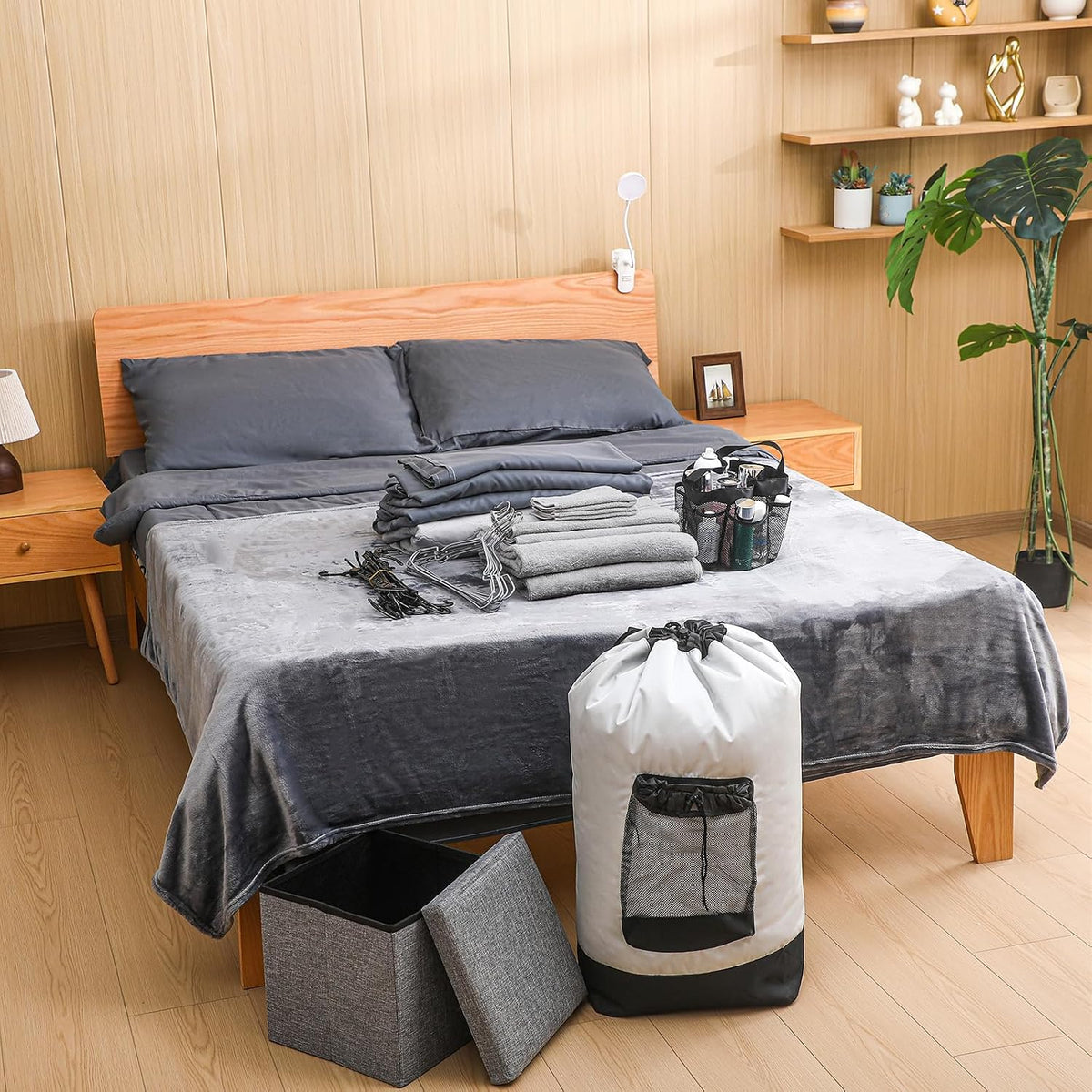42 Pcs College Dorm Essentials Set Twin XL Bedding Bundle Bedding Bathroom and Storage Supplies