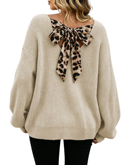 ZAFUL Women's Bow Chunky Knit Sweater