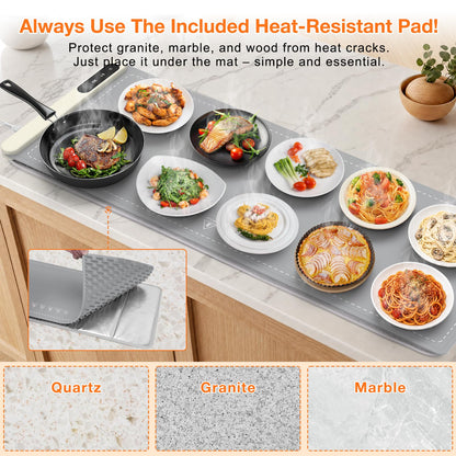 FYY Warming Mat for Food 24"x15", Rapid and Full Surface Heating