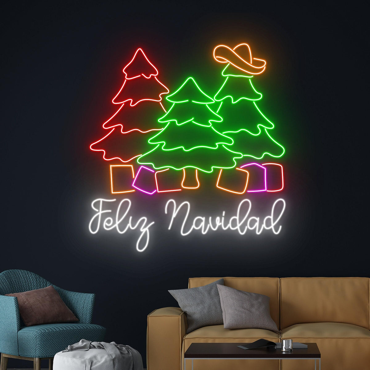 Custom Merry Christmas Tree Neon Sign LED Sign LED Lights (Merry Christmas)