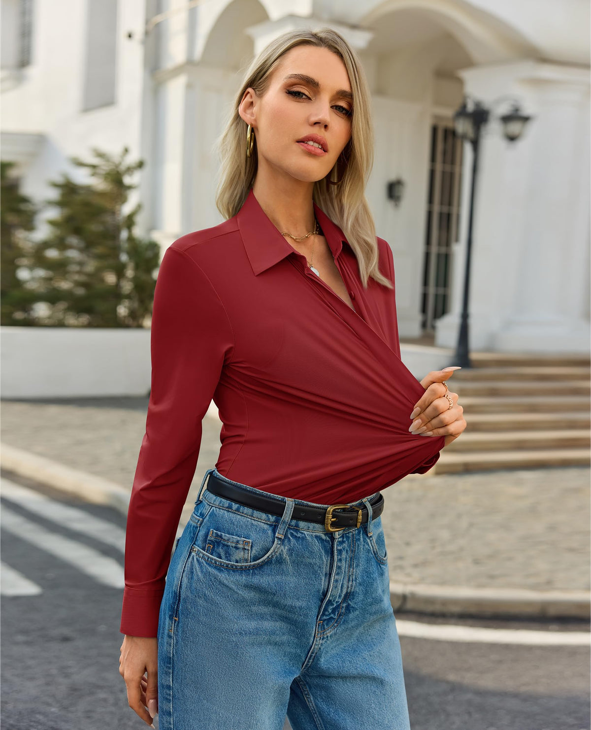 siliteelon Button Down Shirt for Women