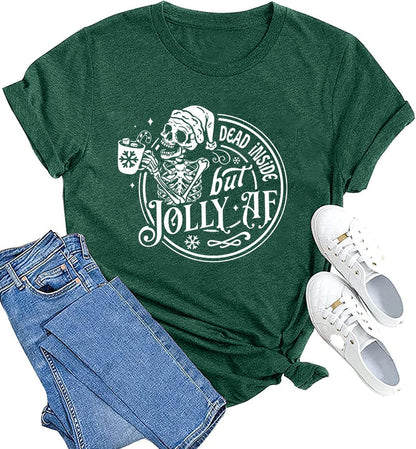 hcihgzr Christmas Shirts for Women Merry and Bright Christmas Shirt Xmas Tree Graphic Holiday T-Shirt Tops