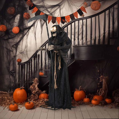 Aw 9Ft Animatronics Flying Witch Hovering Broom Animated Ac 100V-240V Halloween Outdoor Decoration Motion Activated