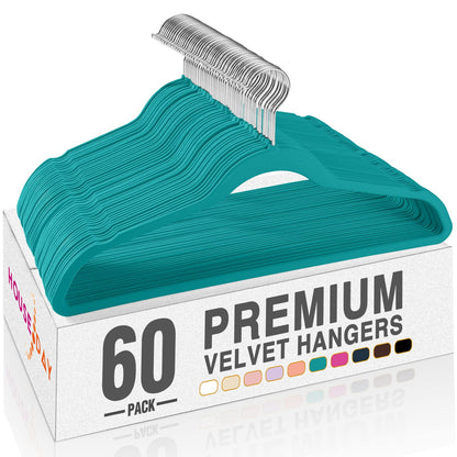 House Day Black Velvet Hangers 60 Pack