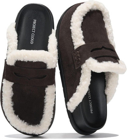 Project Cloud 100% Genuine Leather Slip-On Womens Clogs Mules for Women