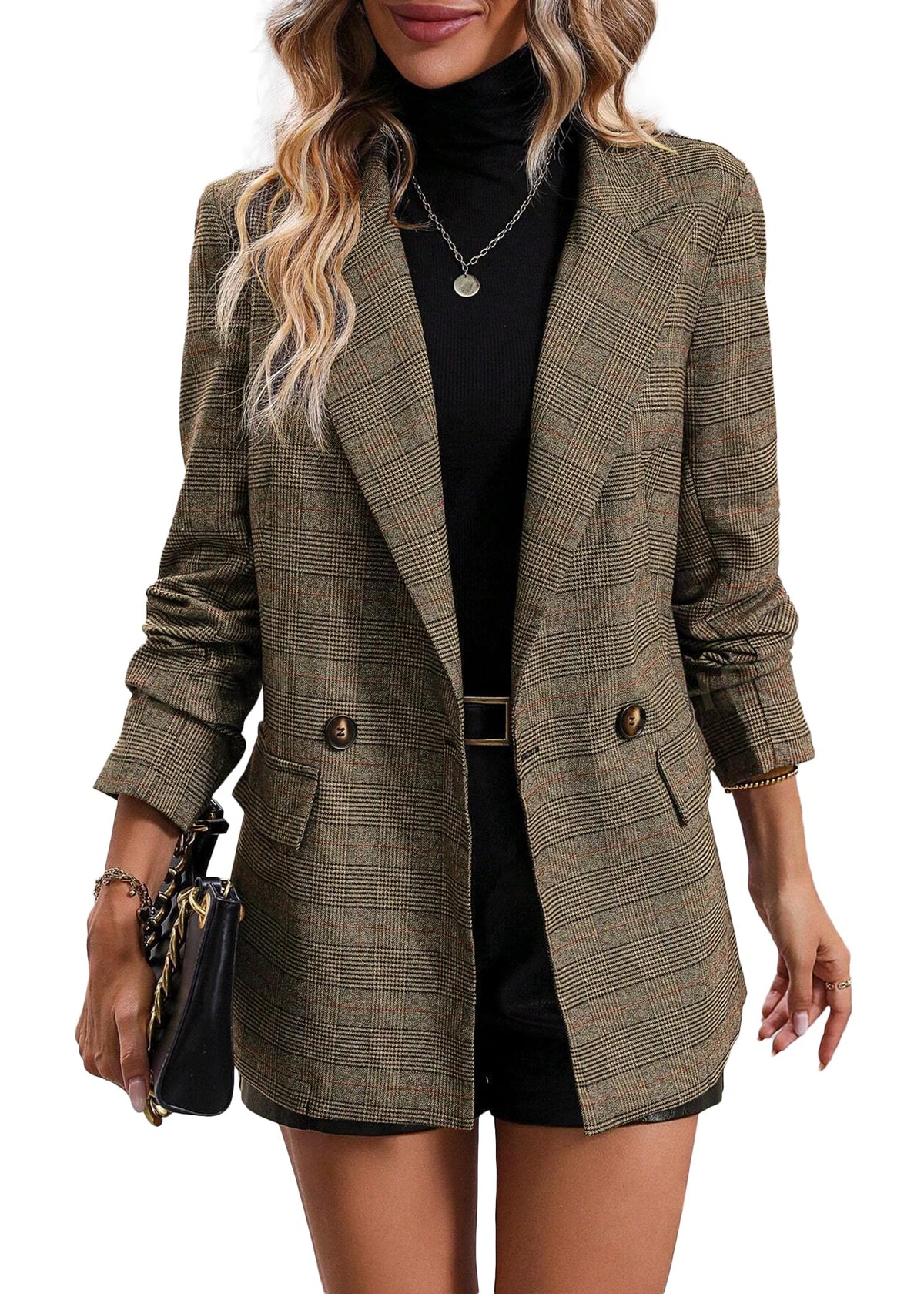 2026 Women's Fall Plaid Blazer Jacket