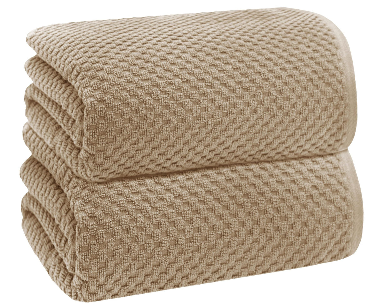 Cotton Craft- Euro Spa Set of 4 Luxury Waffle Weave Bath Towels, Oversized Pure Ringspun Cotton, 30 Inch X 56 Inch, White