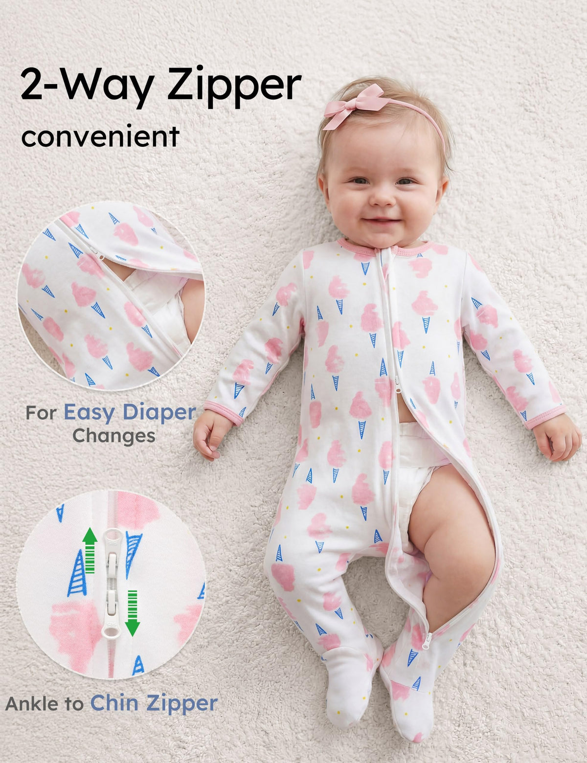 Yoofoss Baby Pajamas 100% Organic Cotton Newborn Sleepers Boy Girl Clothes