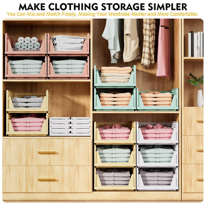 Snslxh 5 Pack Stackable Closet Storage Basket
