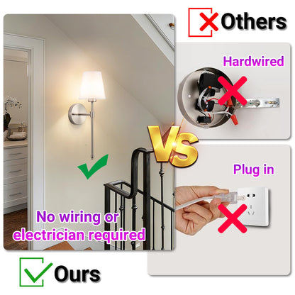 Yhcdlamp Battery Operated Wall Sconce Light with Remote Control, Dimmable Wall Sconce Set of 2
