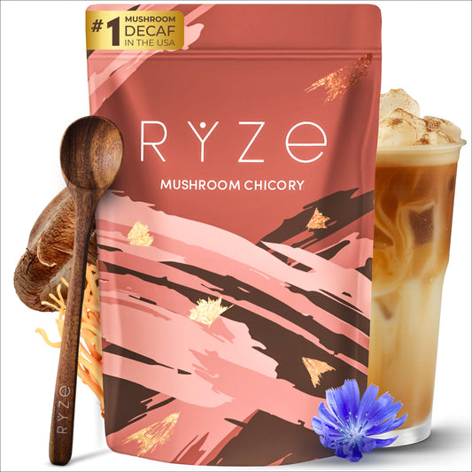 Ryze Superfoods Mushroom Medium Roast Coffee Usda Organic with 6 Adaptogenic Mushrooms