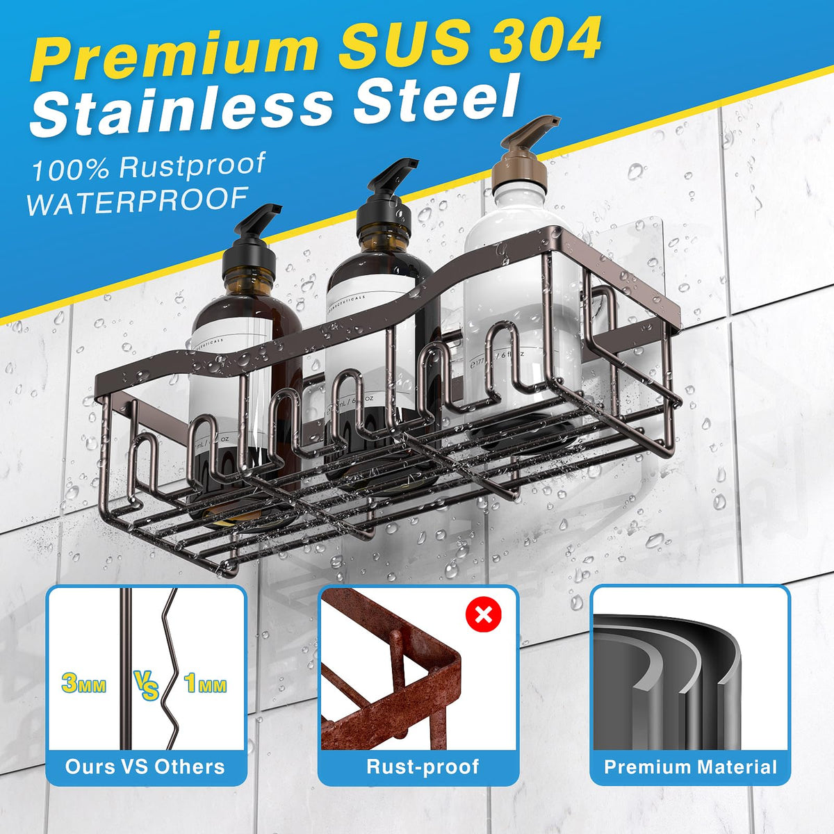 Eudele Adhesive Shower Caddy