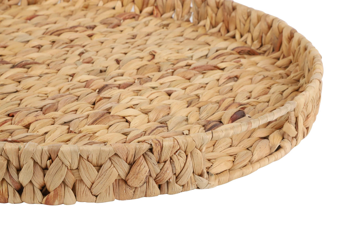 Gurfuy Extra Large Round Ottoman Table Tray with Handles