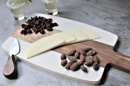 Personalized Marble and Acacia Wood Cutting Board