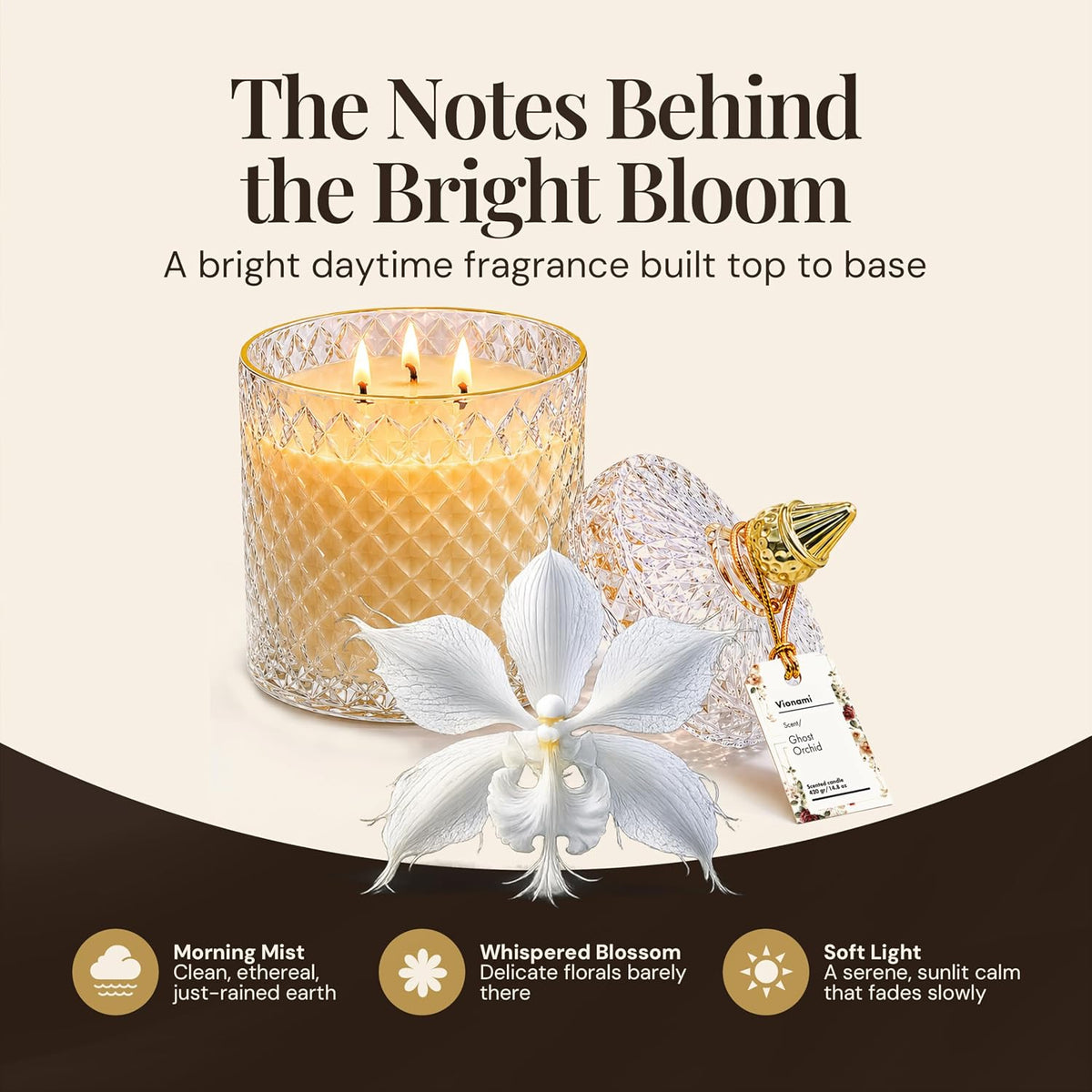 VIONAMI Ghost Orchid Rare Flower Fragrance Luxury Scented Candle