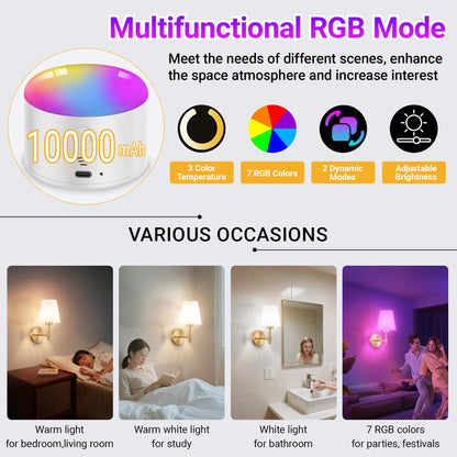 Yhcdlamp Battery Operated Wall Sconce Light with Remote Control, Dimmable Wall Sconce Set of 2